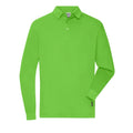Polo Mens Workwear-maniche lunghe verde / XS - personalizzabile con logo