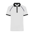 Polo Mens Zip bianco / S - personalizzabile con logo
