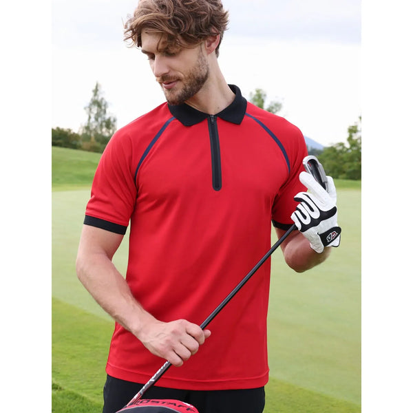 Polo Mens Zip - personalizzabile con logo