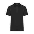 Polo Mens Zip nero / S - personalizzabile con logo