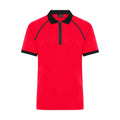 Polo Mens Zip rosso / S - personalizzabile con logo