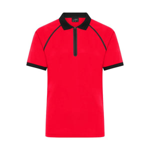 Polo Mens Zip rosso / S - personalizzabile con logo