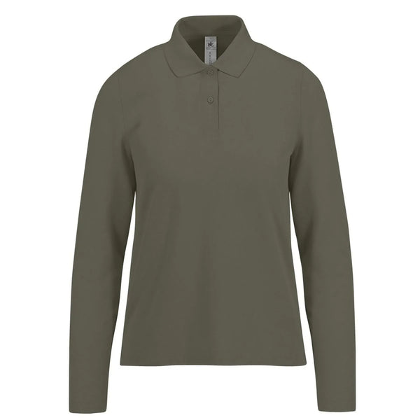 Polo My polo 180 Manica Lunga Donna verde / XS - personalizzabile con logo