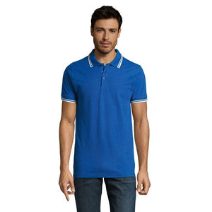 Polo Pasadena  Uomo 200 Blu Reale/bianco / S - personalizzabile con logo