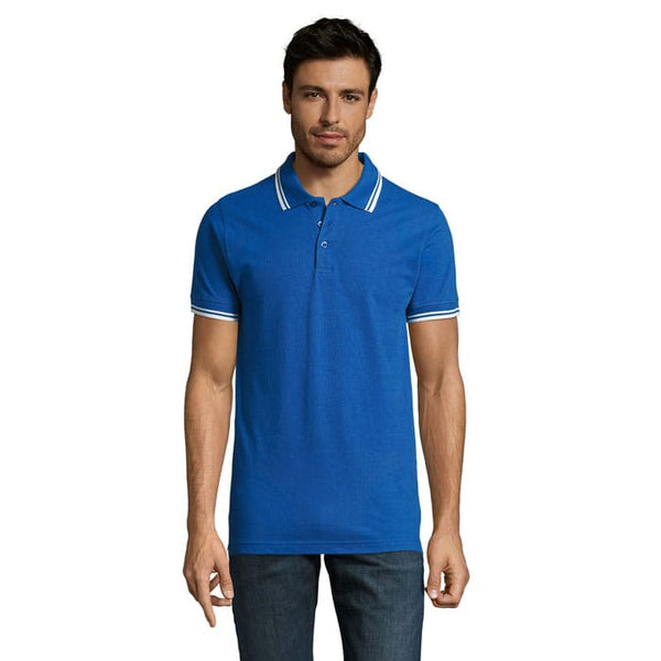 Polo Pasadena  Uomo 200 Blu Reale/bianco / S - personalizzabile con logo