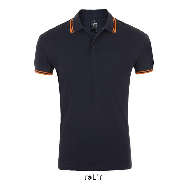 Polo Pasadena  Uomo 200 Blu Scuro/Arancione Chiaro / S - personalizzabile con logo