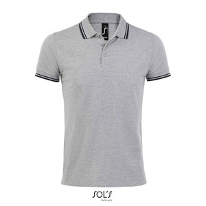 Polo Pasadena  Uomo 200 Grey Melange/ French Navy / S - personalizzabile con logo