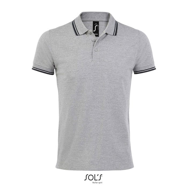 Polo Pasadena  Uomo 200 Grey Melange/ French Navy / S - personalizzabile con logo