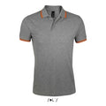 Polo Pasadena  Uomo 200 Grigio Melange/Arancione / S - personalizzabile con logo