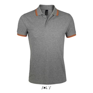 Polo Pasadena  Uomo 200 Grigio Melange/Arancione / S - personalizzabile con logo