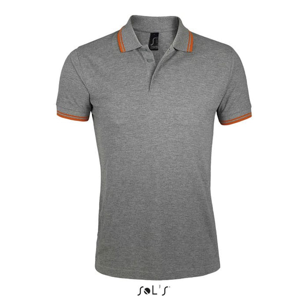 Polo Pasadena  Uomo 200 Grigio Melange/Arancione / S - personalizzabile con logo