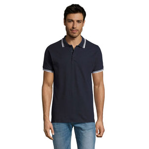 Polo Pasadena  Uomo 200 Marina Francese/bianco / S - personalizzabile con logo