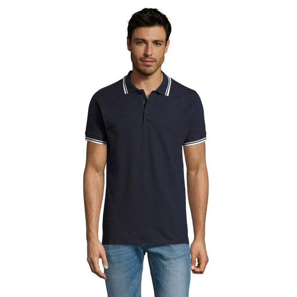 Polo Pasadena  Uomo 200 Marina Francese/bianco / S - personalizzabile con logo