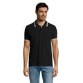 Polo Pasadena  Uomo 200 Nero/Bianco / S - personalizzabile con logo