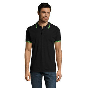 Polo Pasadena  Uomo 200 Nero/Lime / S - personalizzabile con logo
