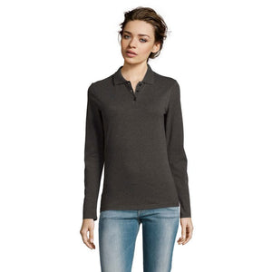 Polo Perfect  Lsl Donna 180 Antracite Melange / S - personalizzabile con logo