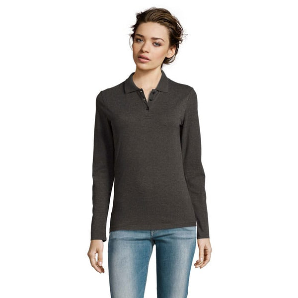 Polo Perfect  Lsl Donna 180 Antracite Melange / S - personalizzabile con logo