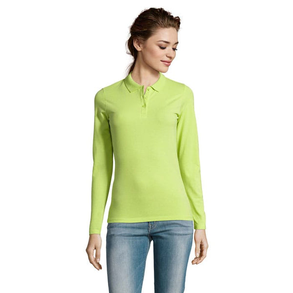 Polo Perfect  Lsl Donna 180 verde calce / S - personalizzabile con logo