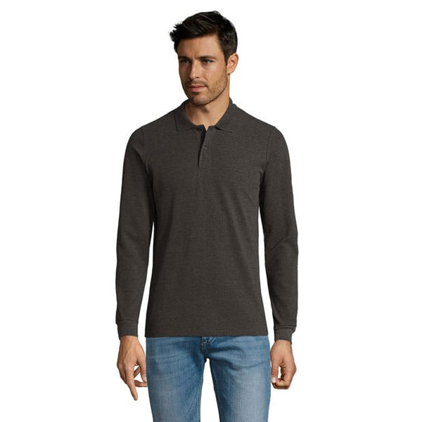 Polo Perfect  Lsl Uomo 180 Antracite Melange / S - personalizzabile con logo