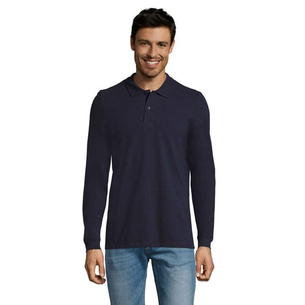 Polo Perfect  Lsl Uomo 180 blu navy / S - personalizzabile con logo