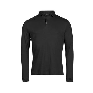 Polo Pima Cotton Long Sleeve nero / S - personalizzabile con logo
