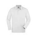 Polo Piqué Long-sleeved bianco / S - personalizzabile con logo