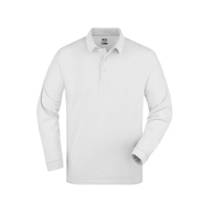 Polo Piqué Long-sleeved bianco / S - personalizzabile con logo
