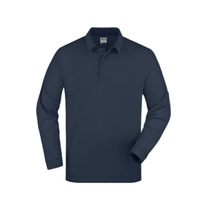 Polo Piqué Long-sleeved blu / S - personalizzabile con logo