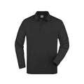 Polo Piqué Long-sleeved nero / S - personalizzabile con logo