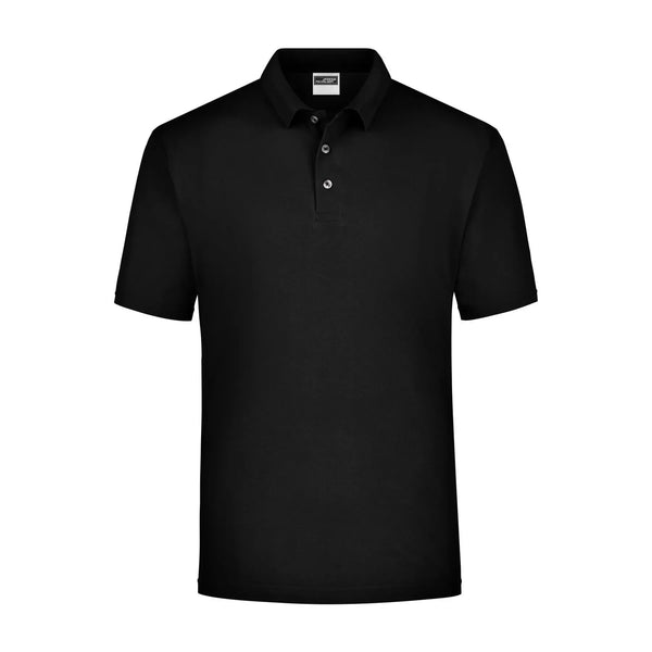 Polo Piqué Medium nero / S - personalizzabile con logo