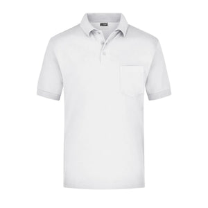 Polo Piqué Pocket bianco / S - personalizzabile con logo