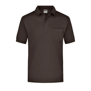 Polo Piqué Pocket marrone / S - personalizzabile con logo