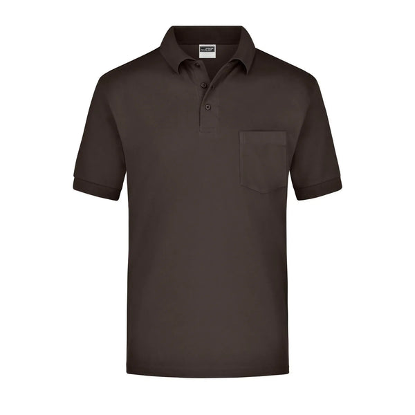 Polo Piqué Pocket marrone / S - personalizzabile con logo