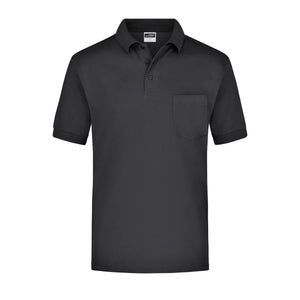 Polo Piqué Pocket nero / S - personalizzabile con logo