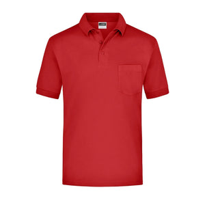 Polo Piqué Pocket rosso / S - personalizzabile con logo