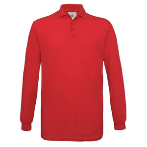 Polo Safran Manica Lunga rosso / S - personalizzabile con logo