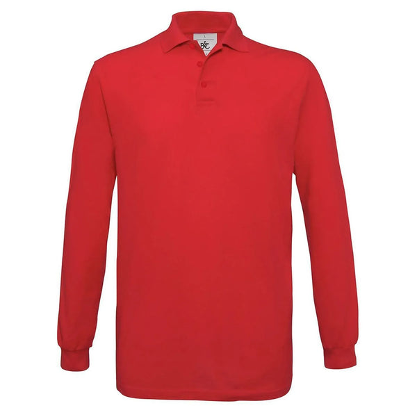 Polo Safran Manica Lunga rosso / S - personalizzabile con logo