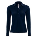 Polo Safran Pure Manica Lunga Donna blu / XS - personalizzabile con logo