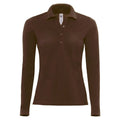 Polo Safran Pure Manica Lunga Donna marrone / XS - personalizzabile con logo