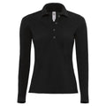 Polo Safran Pure Manica Lunga Donna nero / XS - personalizzabile con logo