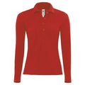 Polo Safran Pure Manica Lunga Donna rosso / XS - personalizzabile con logo