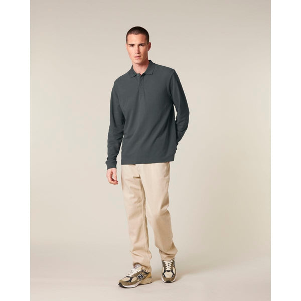 Polo Unisex Manica Lunga Prepster 2.0 Long Sleeve grigio scuro / XXS - personalizzabile con logo