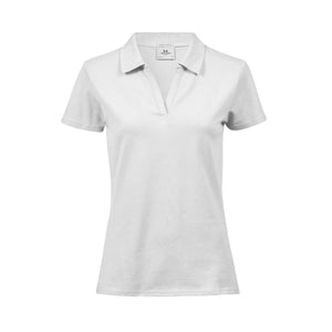 Polo Women Luxury Stretch V bianco / S - personalizzabile con logo