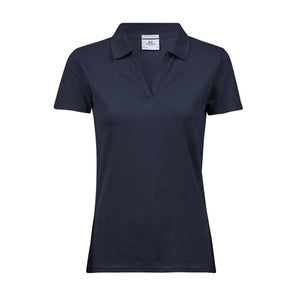 Polo Women Luxury Stretch V blu / S - personalizzabile con logo