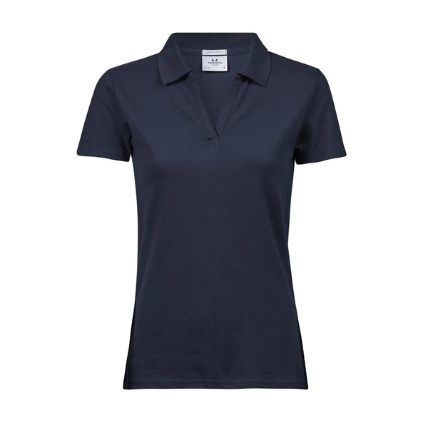Polo Women Luxury Stretch V blu / S - personalizzabile con logo