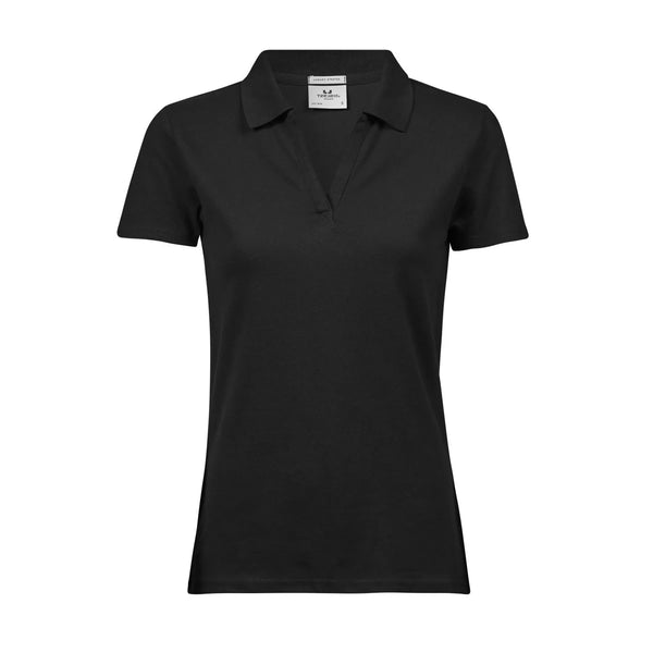 Polo Women Luxury Stretch V nero / S - personalizzabile con logo