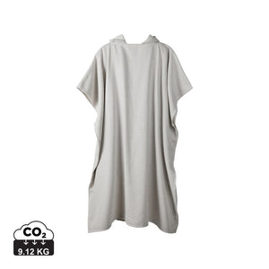 Poncho da spiaggia hamam VINGA Telo in spugna grigio, verde calce - personalizzabile con logo