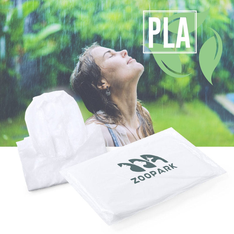 Poncho Eco Biodegradabile bianco - personalizzabile con logo