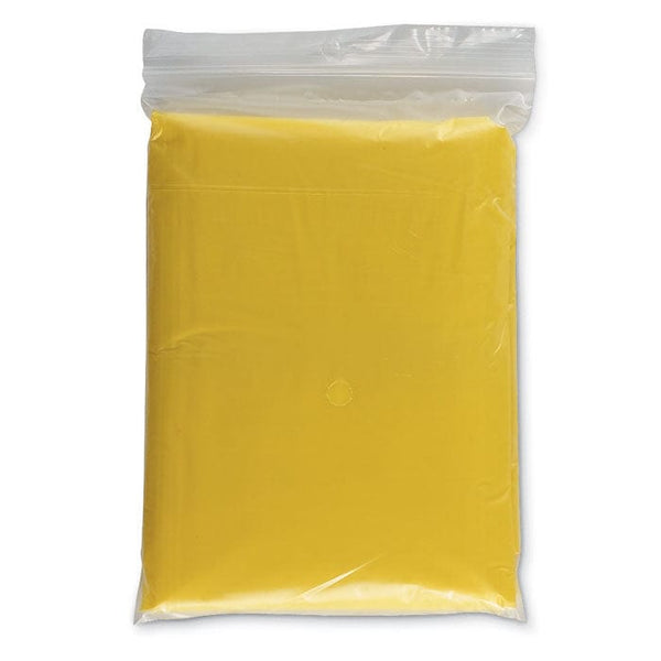 Poncho pieghevole in polybag giallo - personalizzabile con logo