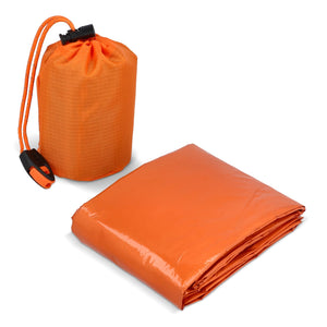 Poncho termico 2 in 1 per la sopravvivenza all'aperto Arancione - personalizzabile con logo